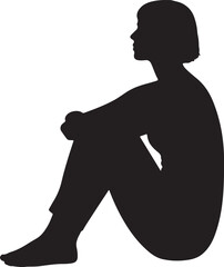 Woman Sitting Silhouette