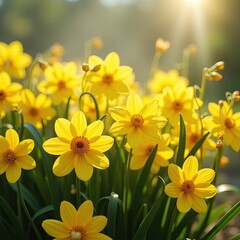 Fototapeta premium yellow flowers in spring