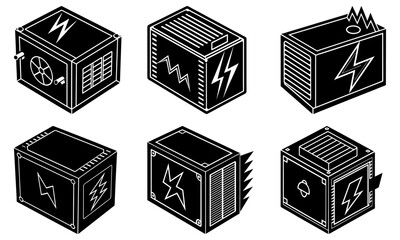 Power Supply silhouette vector