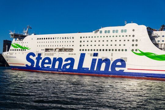 MS Stena Germanica cruiseferry by Stena Line leaving port near Alvsborg bridge on May 12, 2025 in Gothenburg, Sweden.