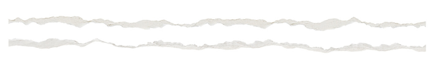 Ripped torn paper edges or torn paper edges. Realistic torn paper strips with transparent background. 