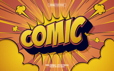 Comic cartoon style 3D editable text effect