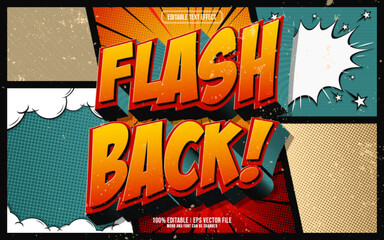 Flash Back cartoon style 3D editable text effect