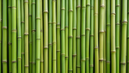 Obraz premium Close-up of vibrant green bamboo stalks background 