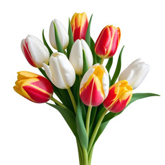Naklejka premium Elegant BouquetTulips, isolated on transparent background, png