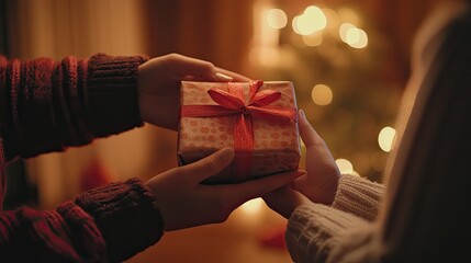 Warmly exchanged gift during festive season.