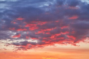 Orange Sunset Cloudy Sky