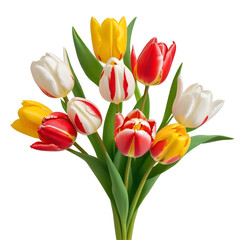 Naklejka premium Elegant BouquetTulips, isolated on transparent background, png