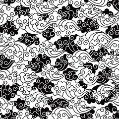 Simple cloud pattern with Asian elements,