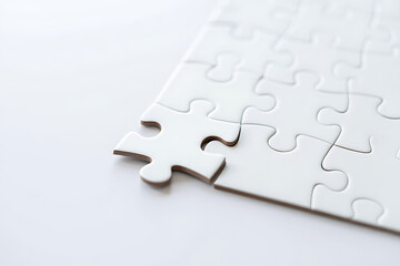 Obraz premium White Jigsaw Puzzle Piece Solution Concept