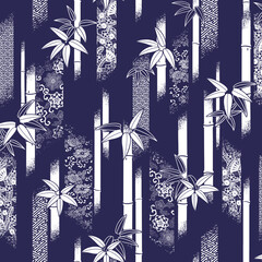 Japanese design with bamboo and traditional patterns,,
