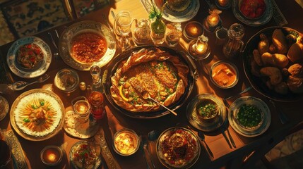 Feast on a Wooden Table