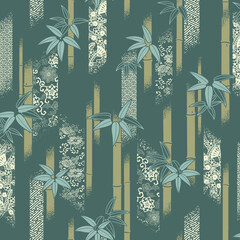 Japanese design with bamboo and traditional patterns,,