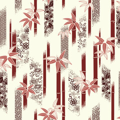Japanese design with bamboo and traditional patterns,,
