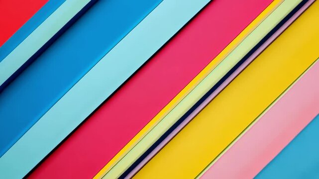 colorful diagonal stripes of paper arranged in modern geometric pattern abstract background