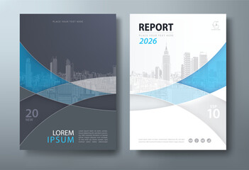 Book cover, annual reports, and flyer templates, with Minimalist and elegant city skyline line art. layout in A4 size.