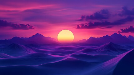 Colorful desert sunset viewpoint