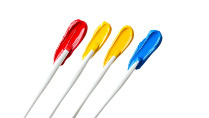 Colorful paint brushes isolated on a white background