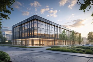 Modern Office Space with Sleek Fa�ade and Innovative Daylight Design