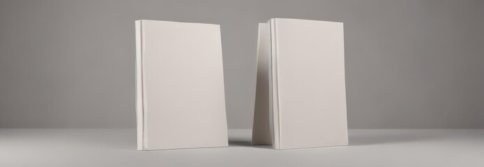 Fototapeta premium Blank book cover mockup, textured paper background, product, paper