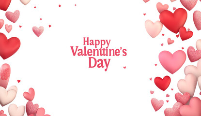 Happy valentines day hearts isolated on a white background png ai generated