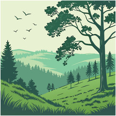 Fototapeta premium forest illustration