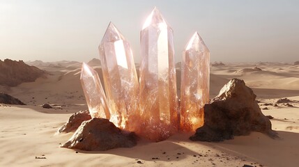 Crystalline formation in desert landscape