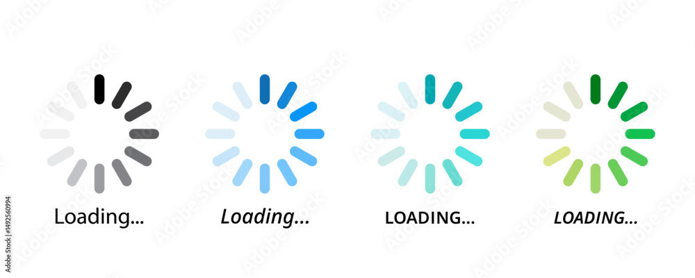 Fototapete set of loading icons. loading progress icon set. loading status icon. progress bar loading signs. lo