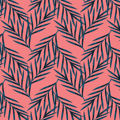 Summer  seamless pattern tropical leaves modern vector  geometric print for wallpaper, textile design , repeat background .