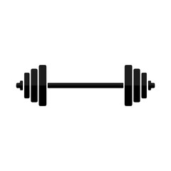 Barbell Vector Icon Minimalist Gym Equipment Silhouette in B&W.