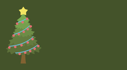 Naklejka premium christmas tree evergreen pine fir vector emoji illustration symbol sign icon xmas banner template card frame ornament