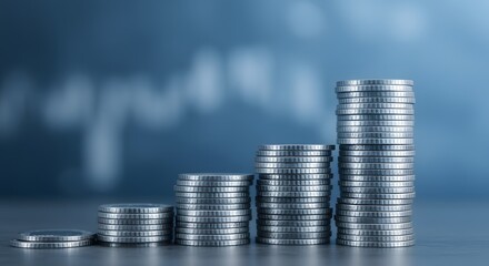 Stack of Coins with Financial Growth Concept