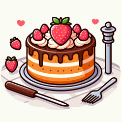 birthday cake illustration 