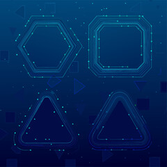Obraz premium Abstract Blue Night Sky Vector with Star Constellations and Digital Light Patterns