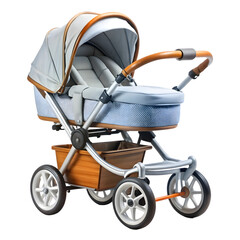 Baby Stroller with Canopy Isolated on White Background
