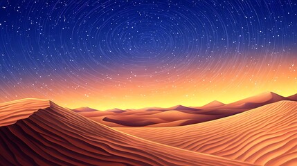 Desert dunes under a starry sky