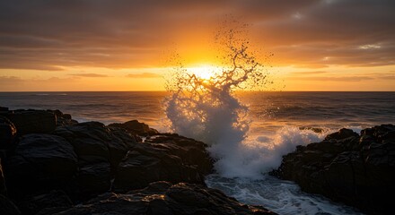 Golden Sunset Over Mountain Peaks