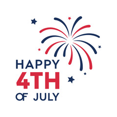 Happy 4th of July typography vector illustration. Patriotic Independence Day t-shirt design for print, apparel, or merch

