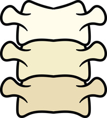 Spinal vertebrae section simple view illustration