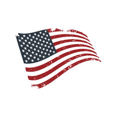 Fototapeta premium Waving USA flag vector illustration. American national flag icon for patriotic designs, Independence Day