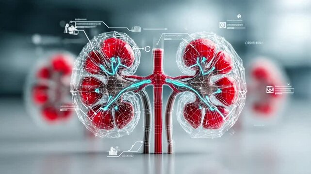 High-Tech Visualization of Kidney Function in Sci-Fi Medical Lab - AI