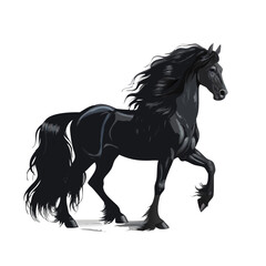 Majestic Black Friesian Horse