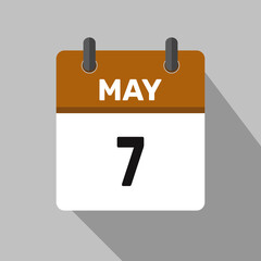 may 7 calendar icon vector month date illustration design