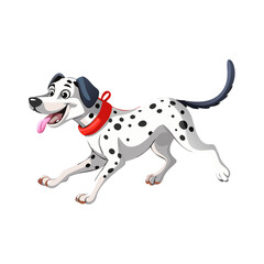  Happy Cartoon Dalmatian Running