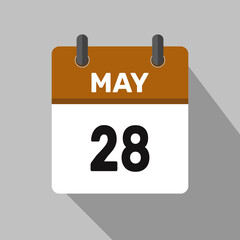 may 28 calendar icon vector month date illustration design