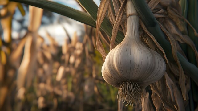ripe garlic generated by mid journey