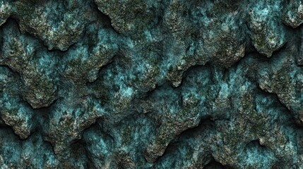 Obraz premium Teal and gray textured rock surface, seamless pattern