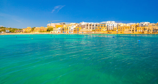 Beautiful cityscape of Birzebbuga, a small town in Malta