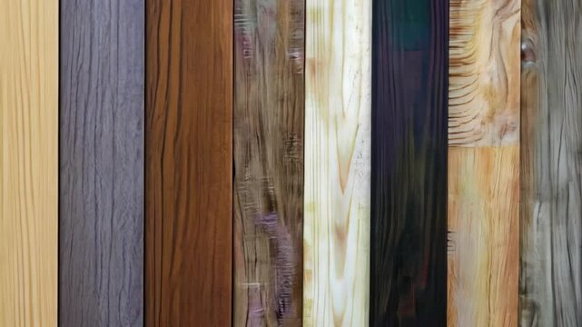 colorful planks of reclaimed wood with a distressed surface for rustic texture background