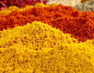 Colorful Spices in a Small Wooden Bowl